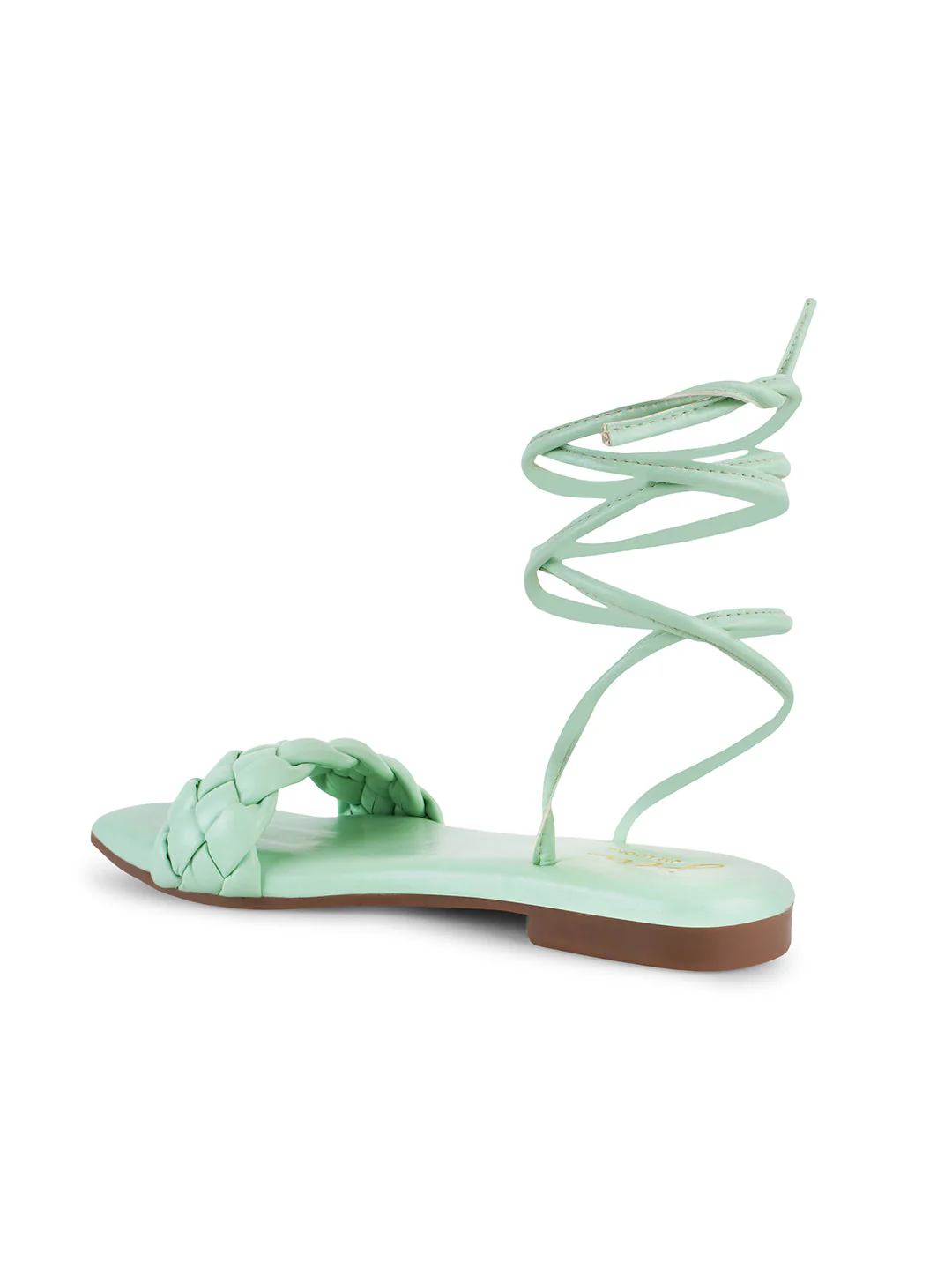 Jm Looks Women's Braided Strap Lace-Up Flat Sandals - Image 10