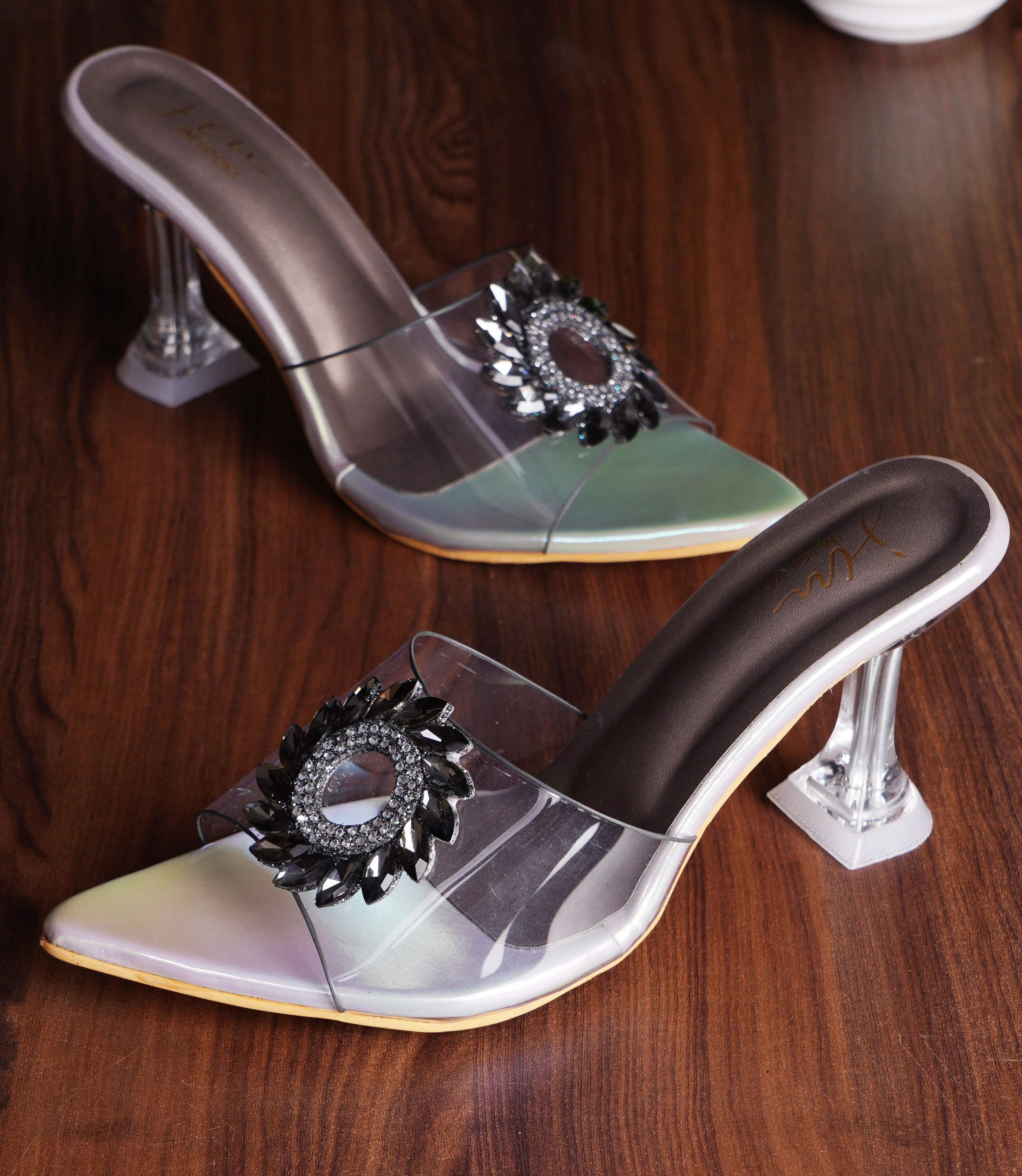 Embellished Kitten Heeled Sandals - Image 3