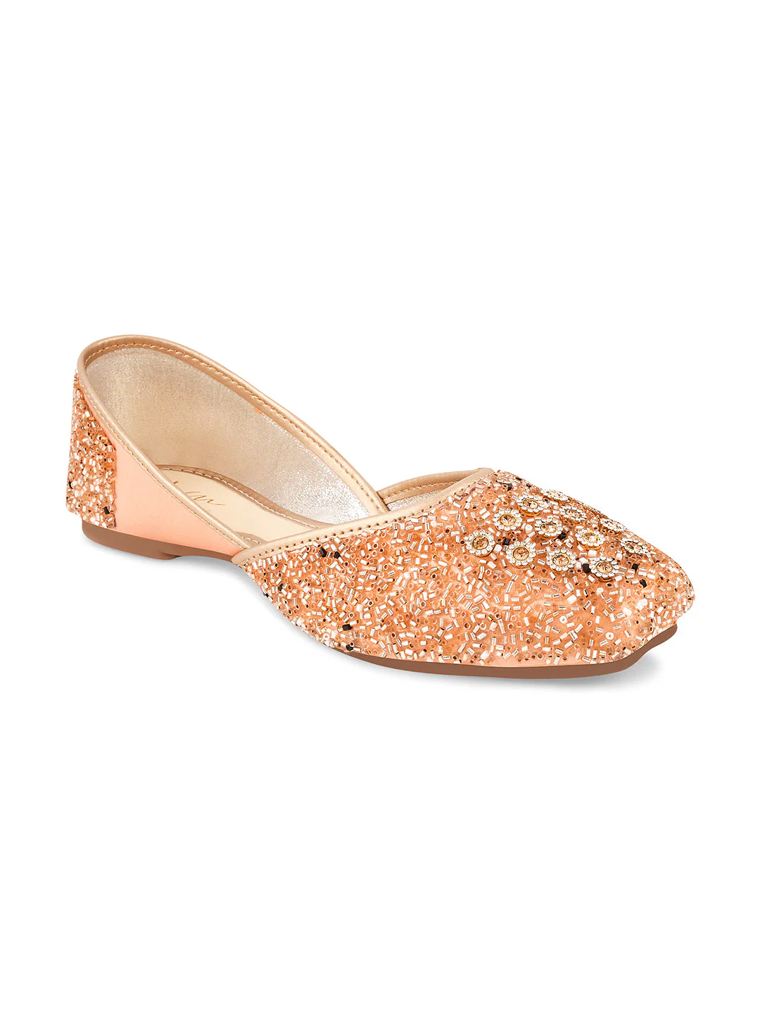 Embellished Square Toe Ethnic Jutti - Image 12