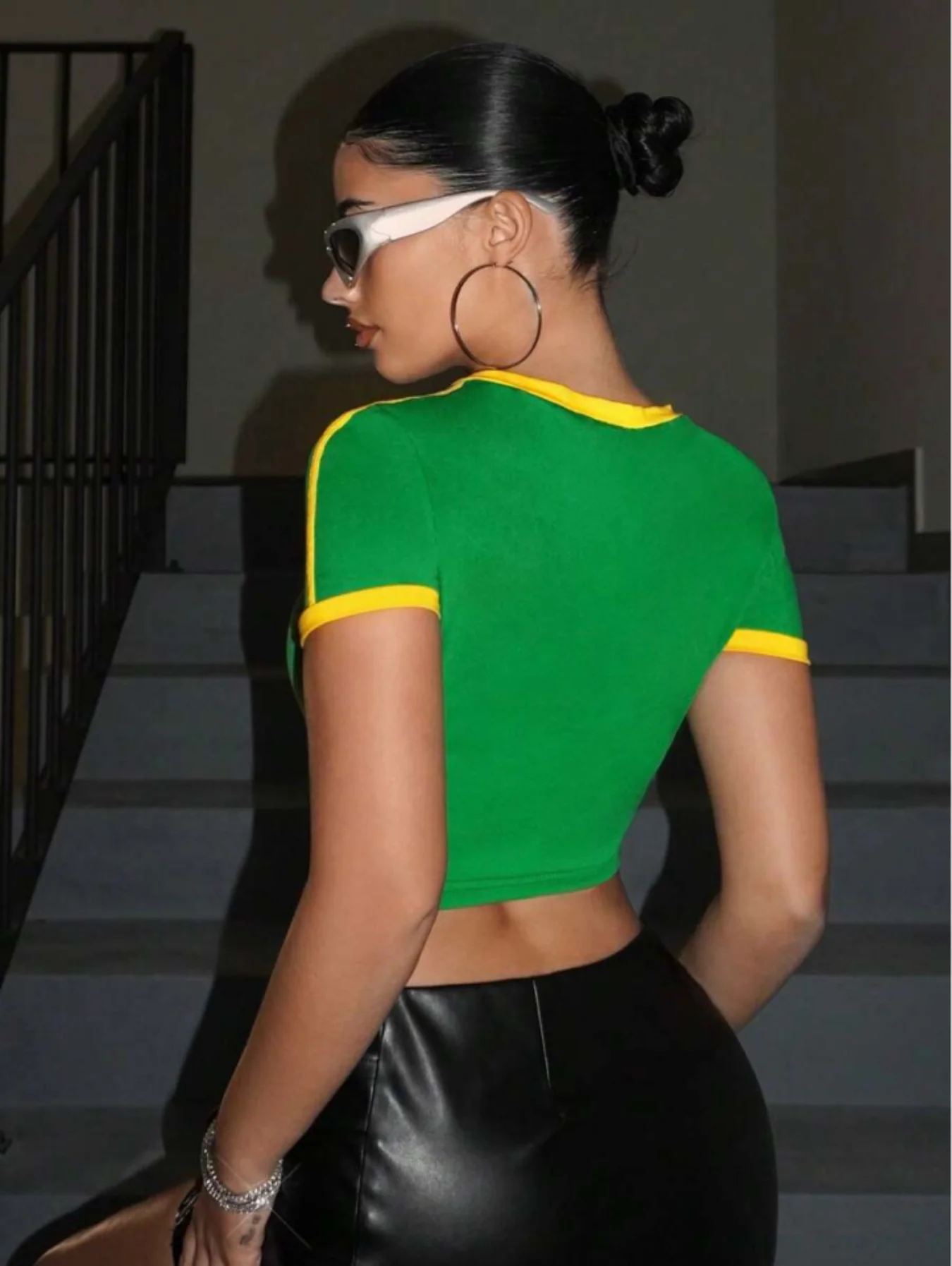 Fitted Cropped T-Shirt With Print - Image 5