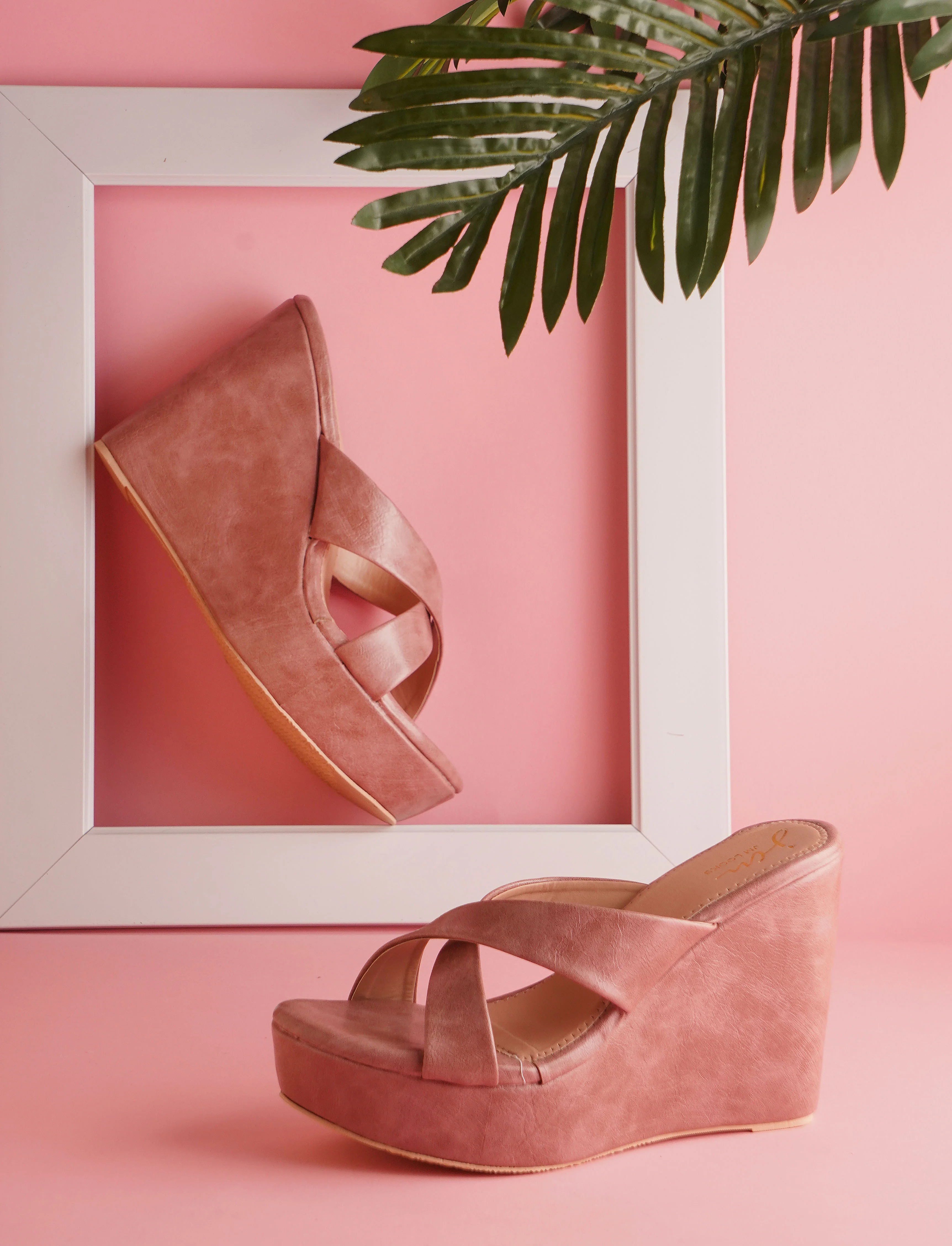 Slip-On Criss-Cross Strap Wedges - Image 7